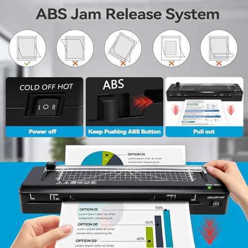 Laminator Machine A3 Laminating Machine with Built-in Trimmer, Fast Warm-up 13 Inch Cold and Thermal Lamination with 50 Laminating Sheets, 5-in-1 Portable Laminators for Home Office School Use