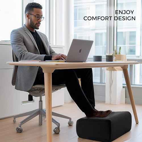 Ganondorf Foot Rest for Under Desk at Work Adjustable Foot Rest Under Desk Ergonomic Foot Stools for Under Office Desk Leg Pillow for Underdesk Footrest with Washable Cover, Mesh Black