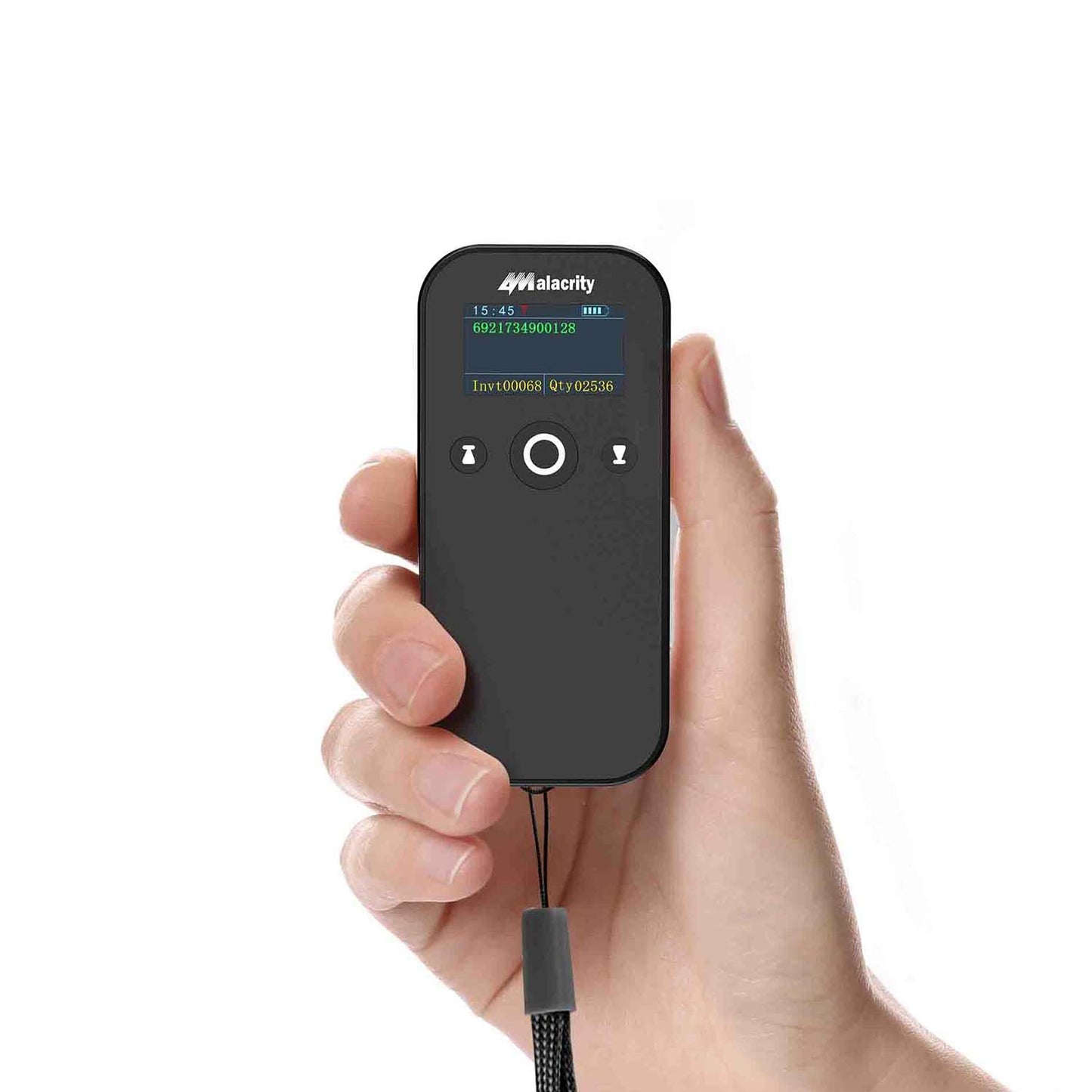 Alacrity Portable 1D 2D Wireless Barcode Scanner with LCD Display, Bluetooth 2.4 GHz Wiredess USB Wired 3 in 1, Lightweight Mini QR Code Readers for Computer, Tablet, Smartphone