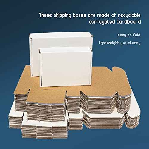 100 Pack 4x4x2 Small White Shipping Boxes - Corrugated Cardboard Mailer for Packaging, Mailing, Moving, Gifts - Eco-Friendly and Recyclable - Manufacturer Direct