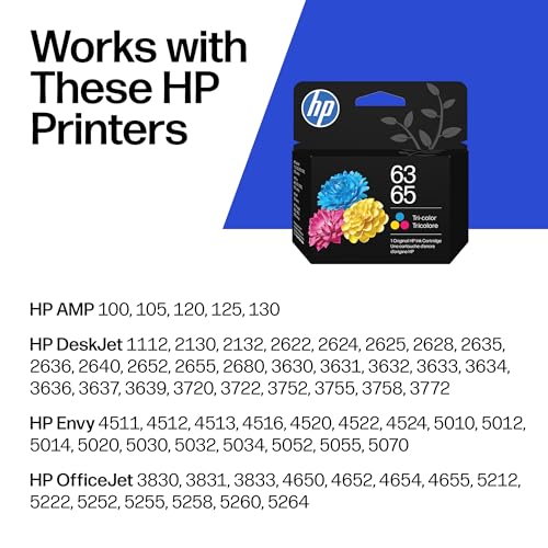 HP 63/65 Tri-Color Ink Cartridge 100 Pages – Compatible with DeskJet & OfficeJet Series