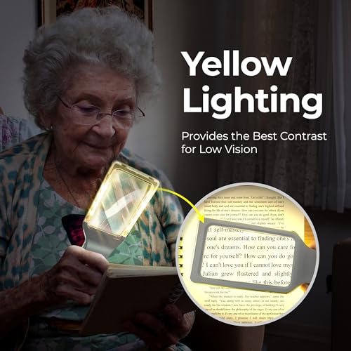 MAGNIPROS Patented 6X Large Magnifying Glass with 3 Color Light Modes | Anti-Glare Lens & Stepless Dimmable LEDs | Perfect for Reading & Inspection - Ideal for Seniors & Low Vision