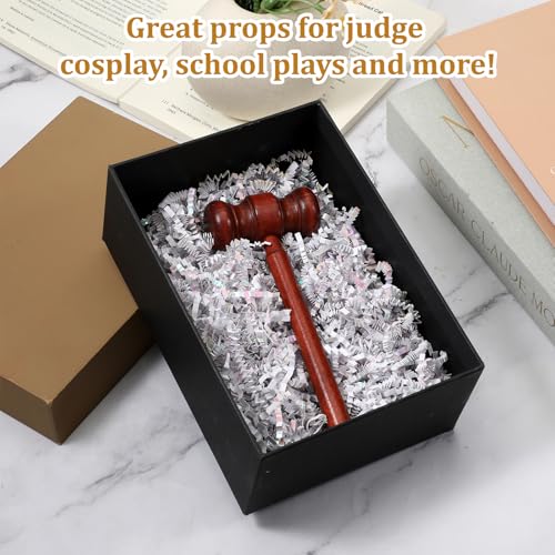 Mini Wooden Gavel - 17cm Desk Accent for Office & Meetings