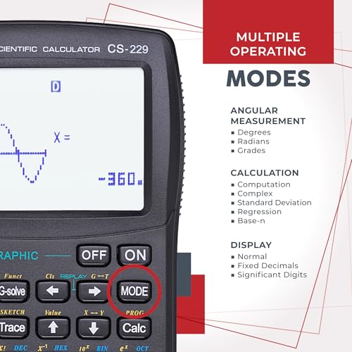 CATIGA Black Graphing Scientific Calculator with 360+ Functions for Students