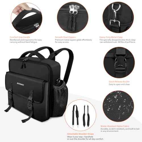 3-inch D Ring with Multiple Pockets Folder,Up 14" Laptop Detachable Backpack Straps & Shoulder Use for Office (Black)