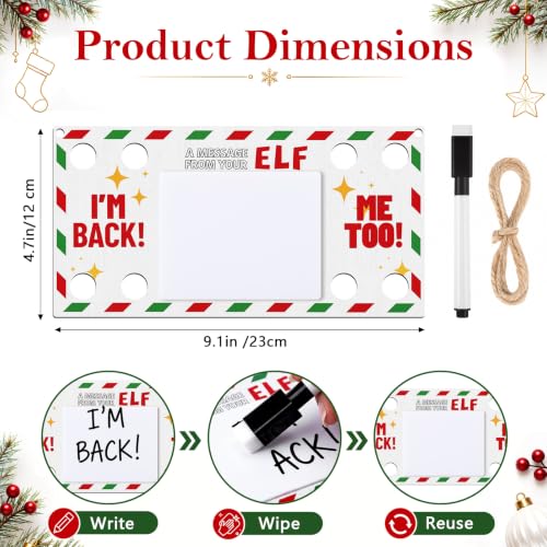 Poola Voidra Style 2 Christmas Message from Elf Hanging Sign | Reusable Dry Erase Decor