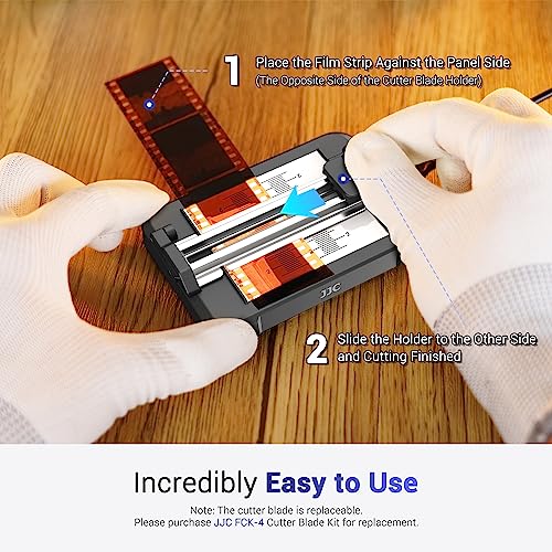 JJC Negative Slide Film Cutter for 35mm & 120 Format Slides - Adjustable Backlight