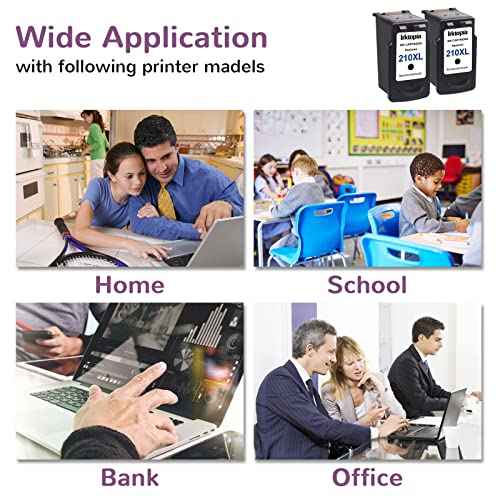 2 Pack Remanufactured Ink Cartridge Replacement for Canon PG 210XL (2 Black) Comptaible for Canon MP495 MP250 MX320 MX410 iP2702 MP280 MX340 MX330 MP240 iP2700 MX420 MP270 MX360 MP490 MP480 MX350 ect