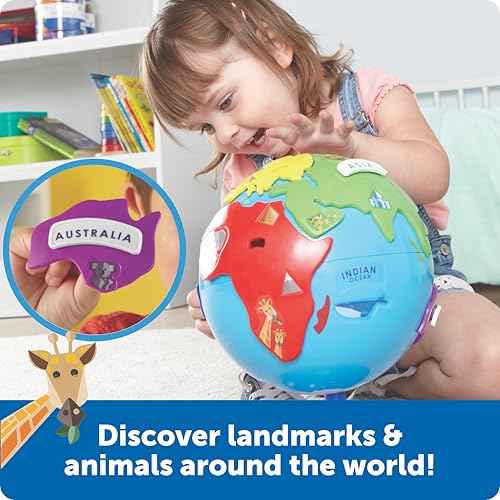 Learning Resources Puzzle Globe - Earth Montessori Toys, Preschool Classroom Must Haves, STEM World Puzzles , Educational Geography Games, Fine Motor Skills, Gifts for Boys and Girls