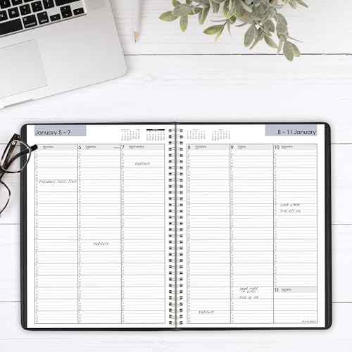 AT-A-GLANCE 2026 Appointment Book Planner, Weekly, 8" x 11", Large, Quarter-Hourly, DayMinder, Black (G5200026)