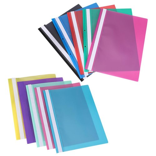 UUYYEO 20 Pcs A4 Two Prong Project Folders Plastic Display Folders Presentation Folders with Clear Cover Office File Folders Report Document Organiser Folder for Office Home School Classification