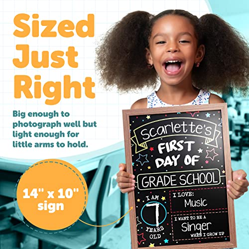 Reusable Double-Sided School Sign with Frame 9.17 x 13.27" Dry Erase Board