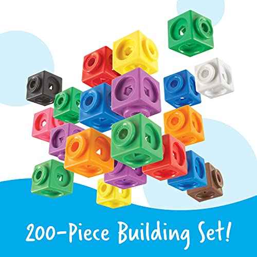 Learning Resources MathLink Cubes Big Builders - Set of 200 Cubes, Ages 5+, Develops Early Math Skills, STEM Toys, Math Games for Kids, Math Cubes for Kids