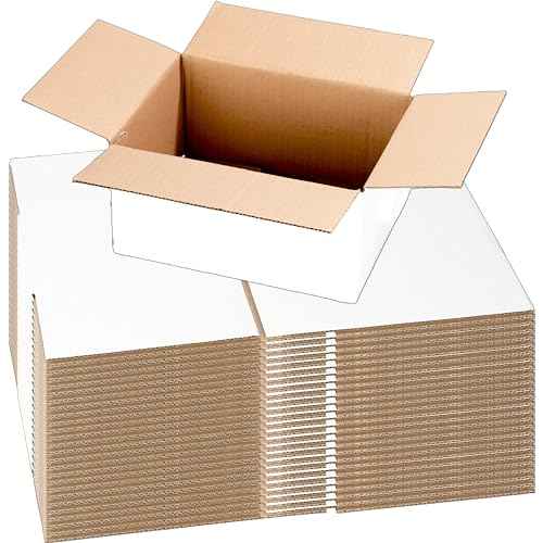 45 Pack 10x7x5" White Cardboard Shipping Boxes, Medium Mailing Boxes For Small Business for Packing, Moving and Storage