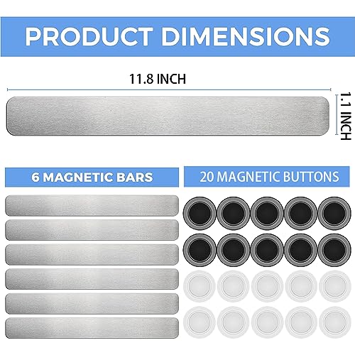 Magnetic Stainless Steel Display Board with 20 Magnets for Office & Home