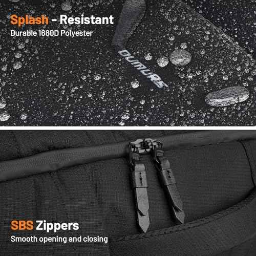 Travel Backpack for Long Travel with 30-40L Expandable Large Capacity Laptop Backpack Water-resistant Black 600D Polyester
