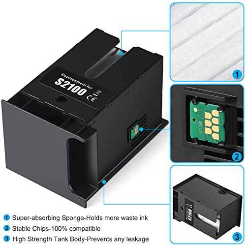 F570 Maintenance Box (C13S210057/SC13MB/S2100) Replacement for Surecolor SC-F570 Pro / T3170 T3170M T3170X T5170 T5170M T2170 Printers - 2 Packs