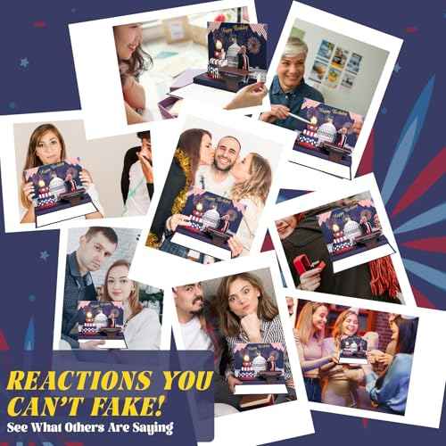 Birthday Card, Talking Donald President Greeting Cards with Real Voice Message & Light for Men and Women, Parents, Couples(Birthday - White House)