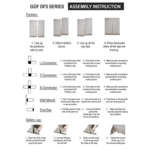 GOF Office Partition Single Panel (48" w x 72" h) 4ft x 6ft