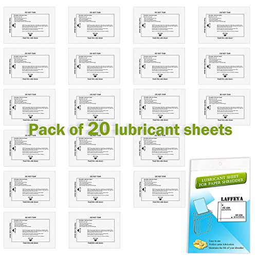 laffeya Shredder Lubricant Sheets & Paper Sharpening Cleaning Sheet