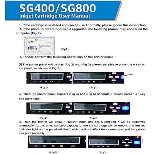 Sawgrass SG400 Ink Cartridges, Sublimation SG400 SG800 Ink Cartridge High Yied Replacement for Sawgrass Virtuoso SG 400 SG 800 Printer (2 Black,1 Cyan,1 Magenta,1 Yellow, 5-Pack)