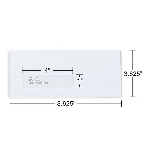Staples 918179 Left Window Security-Tint Gummed Check-Size #8-5/8 Envelopes 500/Box