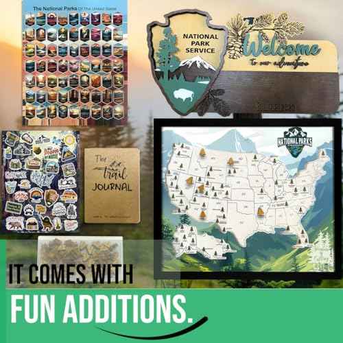 flinelife National Parks Map With Wooden Pine Tree Pins, 12X10, National Park Bucket List Cork Map, Perfect for National Parks Lovers, Hiker, Couples and Families Gift