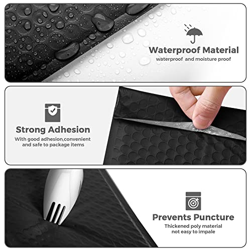 METRONIC Black 8.5x12 Inch Padded Bubble Mailers - Pack of 40 Self-Seal Envelopes