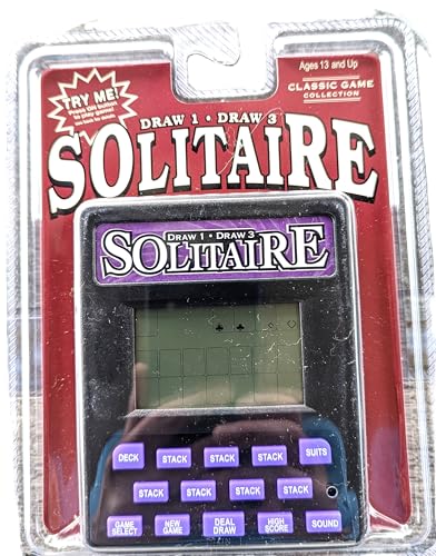 Vintage Handheld Electronic Solitaire Game - Portable Travel Puzzle