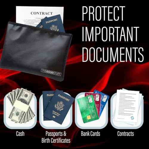 Fireproof Money Bag for Cash (10" x 13") ? Waterproof Document Holder with Zipper, Protects Important Papers, Passports & Valuables from Fire & Water ? Secure Storage for Home, Office & Travel