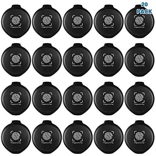 20PCS Fingerprint Thumbprint Ink Pad Mini Black Stamp Ink Pads for Notary Supplies Identification Security Home Office Use