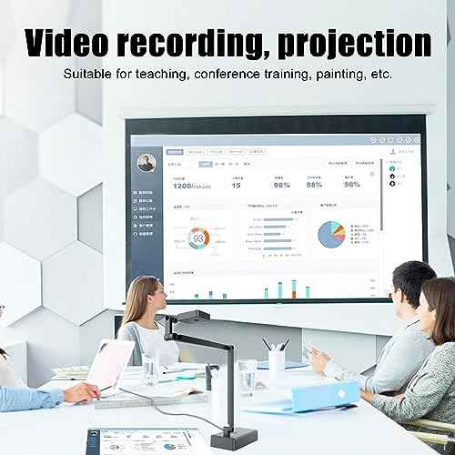 Bewinner 4K 16MP Ultra Document Camera & Webcam, USB Overhead Projector CMOS Image Sensor Adjustable Angle for Live Demo, Remote Teaching for OS X for for OBS for Android