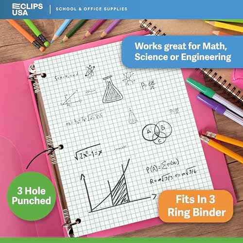 Graph Paper, Loose Leaf Graph Paper, 4 x 4 An Inch Quad Ruled Graph Paper, 10.5¡± x 8¡± Graphing Paper, 56 gsm, 150 Per Pack, 900 Sheets (6 Pack)