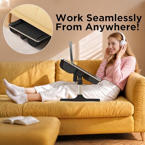 FoldWise Black 2-in-1 Bed & Lap Desk with Adjustable Height & Angle
