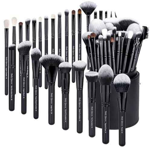 29pcs Black Professional Makeup Brush Set Kabuki Powder Concealers Eye shadows Blush Eyeliner Eyebrow Contour Eye blending Brushes (29pcs brush+black barrel)