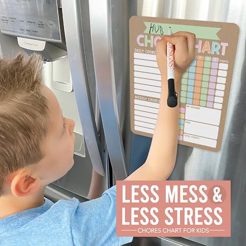 Kraft Colorful Magnetic Chore Chart for Kids - Family Responsibility System