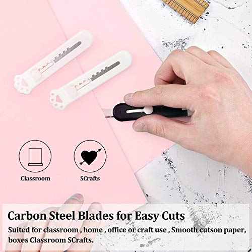 Honoson 6 Pcs Cute Box Cutter Utility Retractable Knives Cartoon Cat Lovely Paw Box Cutter Pointed Cute Cardboard Razor Knife for Office Envelope Opener DIY Crafts(6 Pieces)