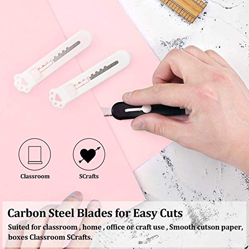 Retractable Utility Knife Set - 6 Cute Cat Paw Box Cutters for DIY & Packaging