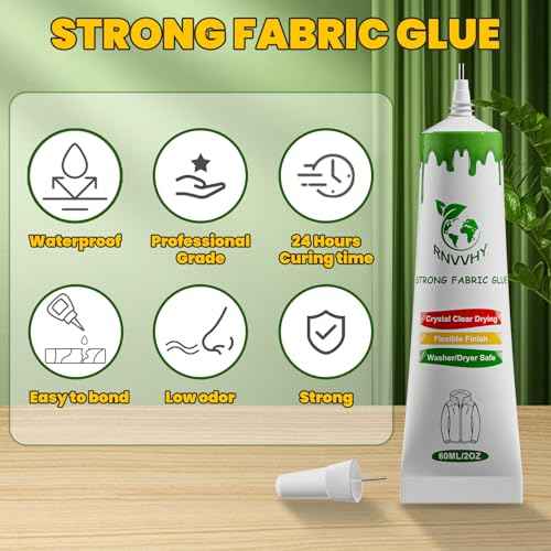 Fabric Glue Permanent, 60ml Super-Strong Clear Washable Fabric Adhesive for Clothing, Patches, Leather, Cotton, Denim, Polyester, Doll Repair (Fabric Glue Kits B)