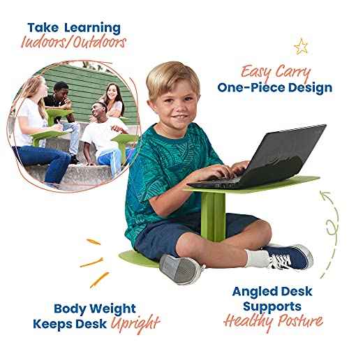 ECR4Kids The Surf Portable Lap Desk, Flexible Seating, Light Green