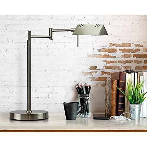 O'Bright LED Pharmacy Table Lamp, Full Range Dimming, 12W LED, 360 Degree Swing Arms, Desk, Reading, Craft, Work Lamp, ETL Tested, Brushed Nickel