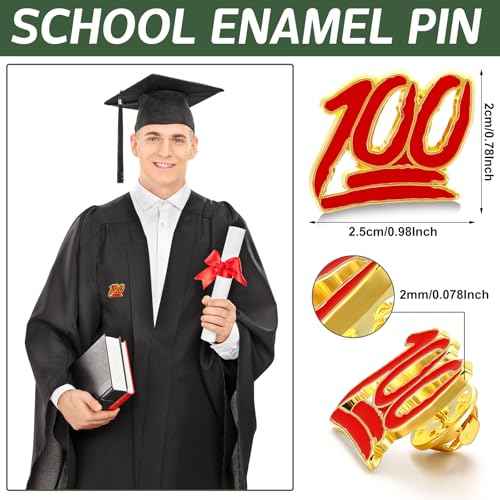 XunYee 100 Pcs 100 Shapes School Enamel Pins Employee Appreciate Reward Label Pins for Students Classroom Teacher Back to School Employees Gift