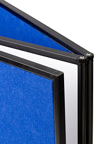 Displays2go 72" x 36" Tri-Fold 3-Panel Display Board with Blue Fabric & White Surface