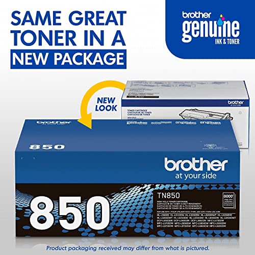 Brother TN850 High Yield Black Toner Cartridge Pack of 1 - Up to 8,000 Pages