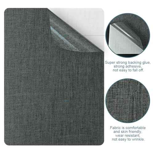 WILDREEDS 2 Pcs 8 x11 Inch Linen Repair Patches, Self-Adhesive Fabric Patch for Sofas, Couch, Furniture,Tote Bags, Car Seats (Dark Grey)