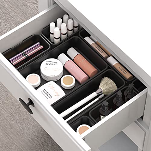 Simple Houseware Interlocking Desk Drawer Organizer Bins - Pack of 10, Black