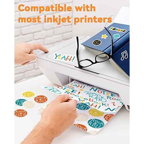 Gwybkq Premium Printable Vinyl for Inkjet Printer 150 Matte Sticker Papers 8.5¡¯¡¯x11¡¯¡¯ Waterproof White Labels Decal Paper for Cricut