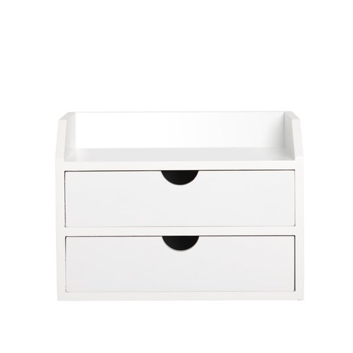 ZGZD Wooden Organizer Mini Desk Drawer Tabletop Office Supplies Desk Accessories for Office or Home (2 Drawers)