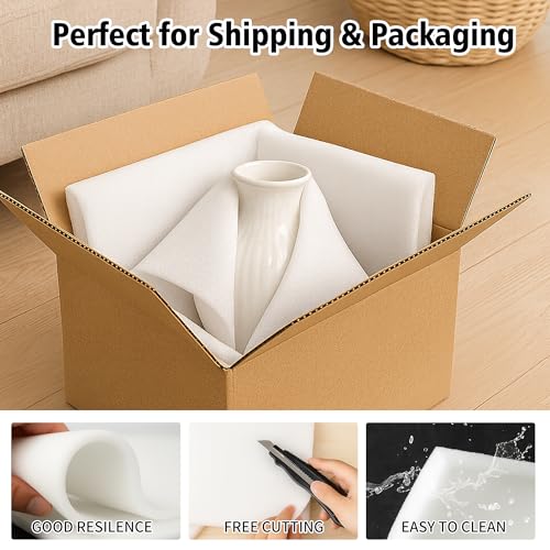 VGLCBBSTS 35D High-Density Upholstery Foam 59 x 79 Inch, 0.2 Inch, 2-Pack