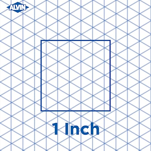 ALVIN Isometric Paper Pad 100 Sheets of 11" x 17" Model 1242-6, Drafting and Graph Paper, 20 pound Acid-Free